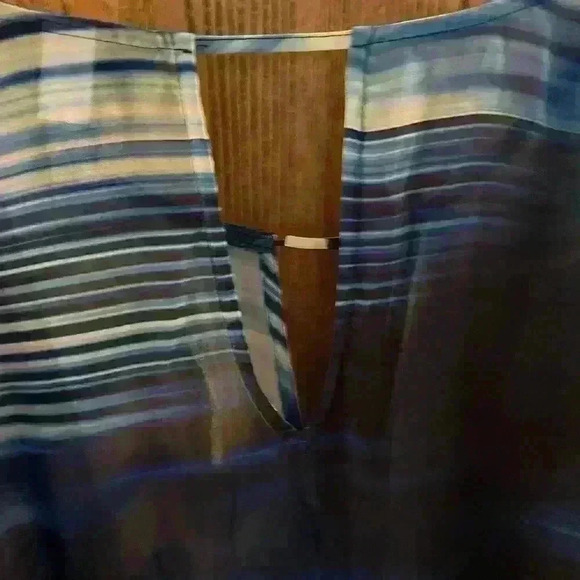 Blue, Sheer airy chiffon, blouse - Picture 2 of 10